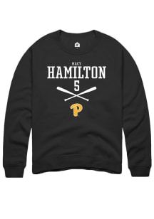 Macy Hamilton  Rally Pitt Panthers Mens Black NIL Sport Icon Long Sleeve Crew Sweatshirt