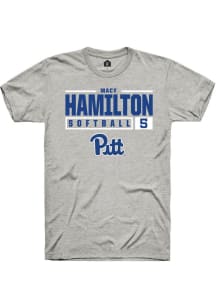 Macy Hamilton  Pitt Panthers Ash Rally NIL Stacked Box Short Sleeve T Shirt