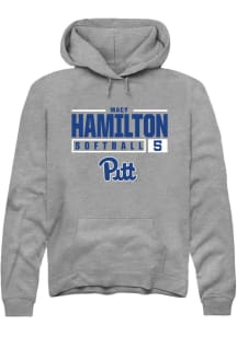 Macy Hamilton  Rally Pitt Panthers Mens Graphite NIL Stacked Box Long Sleeve Hoodie