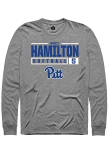 Macy Hamilton  Pitt Panthers Graphite Rally NIL Stacked Box Long Sleeve T Shirt