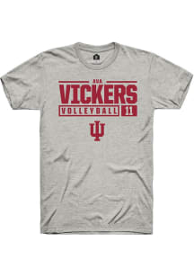 Ava Vickers  Indiana Hoosiers Ash Rally NIL Stacked Box Short Sleeve T Shirt