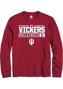Ava Vickers  Indiana Hoosiers Red Rally NIL Stacked Box Long Sleeve T Shirt