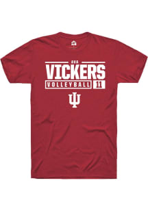 Ava Vickers  Indiana Hoosiers Red Rally NIL Stacked Box Short Sleeve T Shirt