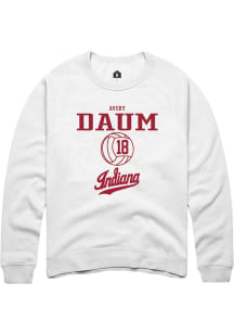 Avery Daum  Rally Indiana Hoosiers Mens White NIL Sport Icon Long Sleeve Crew Sweatshirt