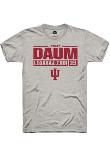 Avery Daum  Indiana Hoosiers Ash Rally NIL Stacked Box Short Sleeve T Shirt