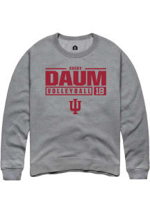 Avery Daum  Rally Indiana Hoosiers Mens Graphite NIL Stacked Box Long Sleeve Crew Sweatshirt