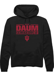 Avery Daum  Rally Indiana Hoosiers Mens Black NIL Stacked Box Long Sleeve Hoodie