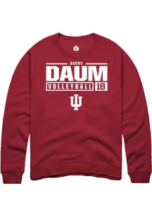 Avery Daum  Rally Indiana Hoosiers Mens Red NIL Stacked Box Long Sleeve Crew Sweatshirt