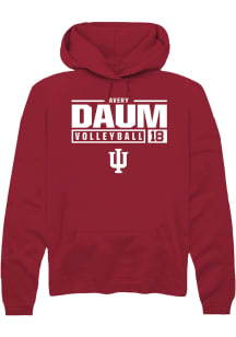 Avery Daum  Rally Indiana Hoosiers Mens Red NIL Stacked Box Long Sleeve Hoodie