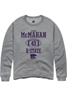 Kaden McMahan  Rally K-State Wildcats Mens Graphite NIL Sport Icon Long Sleeve Crew Sweatshirt