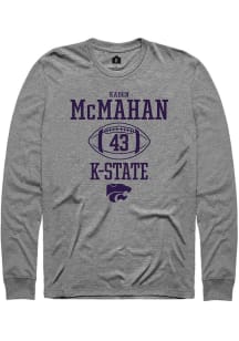 Kaden McMahan  K-State Wildcats Graphite Rally NIL Sport Icon Long Sleeve T Shirt