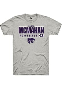 Kaden McMahan  K-State Wildcats Ash Rally NIL Stacked Box Short Sleeve T Shirt