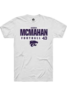 Kaden McMahan  K-State Wildcats White Rally NIL Stacked Box Short Sleeve T Shirt
