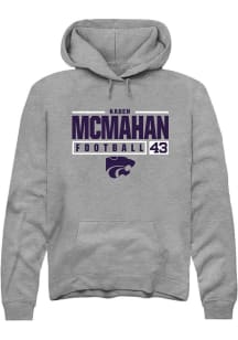Kaden McMahan  Rally K-State Wildcats Mens Graphite NIL Stacked Box Long Sleeve Hoodie