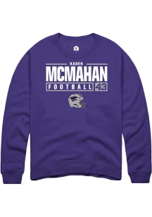 Kaden McMahan  Rally K-State Wildcats Mens Purple NIL Stacked Box Long Sleeve Crew Sweatshirt