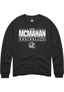 Kaden McMahan  Rally K-State Wildcats Mens Black NIL Stacked Box Long Sleeve Crew Sweatshirt