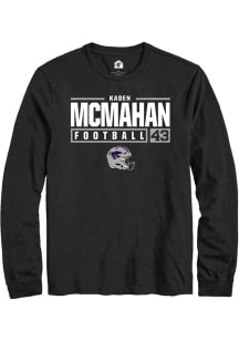 Kaden McMahan  K-State Wildcats Black Rally NIL Stacked Box Long Sleeve T Shirt
