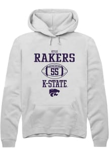 Kyle Rakers  Rally K-State Wildcats Mens White NIL Sport Icon Long Sleeve Hoodie