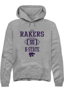 Kyle Rakers  Rally K-State Wildcats Mens Graphite NIL Sport Icon Long Sleeve Hoodie