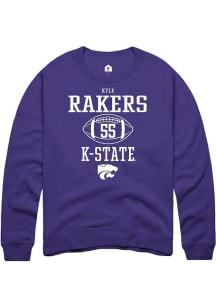 Kyle Rakers  Rally K-State Wildcats Mens Purple NIL Sport Icon Long Sleeve Crew Sweatshirt