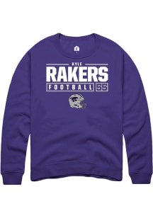 Kyle Rakers  Rally K-State Wildcats Mens Purple NIL Stacked Box Long Sleeve Crew Sweatshirt
