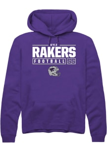 Kyle Rakers  Rally K-State Wildcats Mens Purple NIL Stacked Box Long Sleeve Hoodie