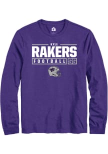 Kyle Rakers  K-State Wildcats Purple Rally NIL Stacked Box Long Sleeve T Shirt