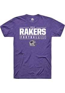 Kyle Rakers  K-State Wildcats Purple Rally NIL Stacked Box Short Sleeve T Shirt