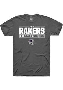Kyle Rakers  K-State Wildcats Dark Grey Rally NIL Stacked Box Short Sleeve T Shirt