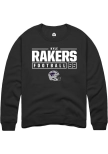 Kyle Rakers  Rally K-State Wildcats Mens Black NIL Stacked Box Long Sleeve Crew Sweatshirt