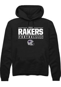 Kyle Rakers  Rally K-State Wildcats Mens Black NIL Stacked Box Long Sleeve Hoodie