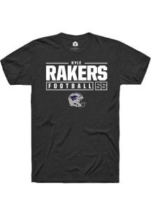 Kyle Rakers  K-State Wildcats Black Rally NIL Stacked Box Short Sleeve T Shirt