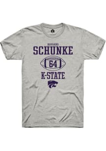Navarro Schunke  K-State Wildcats Ash Rally NIL Sport Icon Short Sleeve T Shirt
