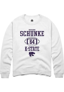 Navarro Schunke  Rally K-State Wildcats Mens White NIL Sport Icon Long Sleeve Crew Sweatshirt
