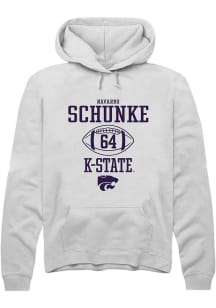 Navarro Schunke  Rally K-State Wildcats Mens White NIL Sport Icon Long Sleeve Hoodie