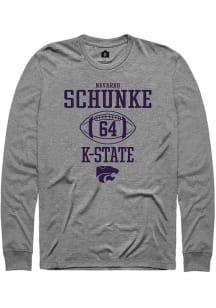 Navarro Schunke  K-State Wildcats Graphite Rally NIL Sport Icon Long Sleeve T Shirt