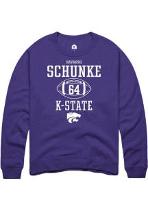 Navarro Schunke  Rally K-State Wildcats Mens Purple NIL Sport Icon Long Sleeve Crew Sweatshirt