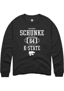 Navarro Schunke  Rally K-State Wildcats Mens Black NIL Sport Icon Long Sleeve Crew Sweatshirt