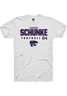 Navarro Schunke  K-State Wildcats White Rally NIL Stacked Box Short Sleeve T Shirt