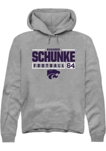 Navarro Schunke  Rally K-State Wildcats Mens Graphite NIL Stacked Box Long Sleeve Hoodie