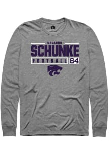 Navarro Schunke  K-State Wildcats Graphite Rally NIL Stacked Box Long Sleeve T Shirt