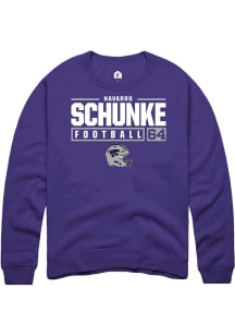 Navarro Schunke  Rally K-State Wildcats Mens Purple NIL Stacked Box Long Sleeve Crew Sweatshirt