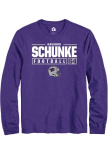 Navarro Schunke  K-State Wildcats Purple Rally NIL Stacked Box Long Sleeve T Shirt