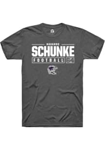 Navarro Schunke  K-State Wildcats Dark Grey Rally NIL Stacked Box Short Sleeve T Shirt