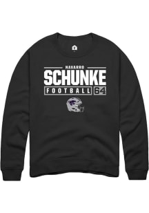 Navarro Schunke  Rally K-State Wildcats Mens Black NIL Stacked Box Long Sleeve Crew Sweatshirt