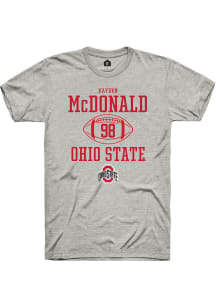 Kayden McDonald  Ohio State Buckeyes Ash Rally NIL Sport Icon Short Sleeve T Shirt