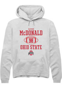 Kayden McDonald  Rally Ohio State Buckeyes Mens White NIL Sport Icon Long Sleeve Hoodie