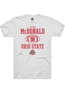 Kayden McDonald  Ohio State Buckeyes White Rally NIL Sport Icon Short Sleeve T Shirt