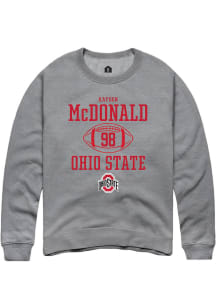 Kayden McDonald  Rally Ohio State Buckeyes Mens Graphite NIL Sport Icon Long Sleeve Crew Sweatshir..