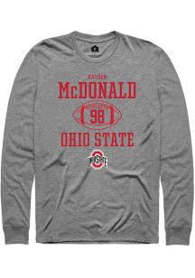 Kayden McDonald  Ohio State Buckeyes Graphite Rally NIL Sport Icon Long Sleeve T Shirt